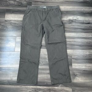 Carhartt Washed Twill Utility Work Pants Mens 35x30 Relaxed Fit Brown B324-DFE
